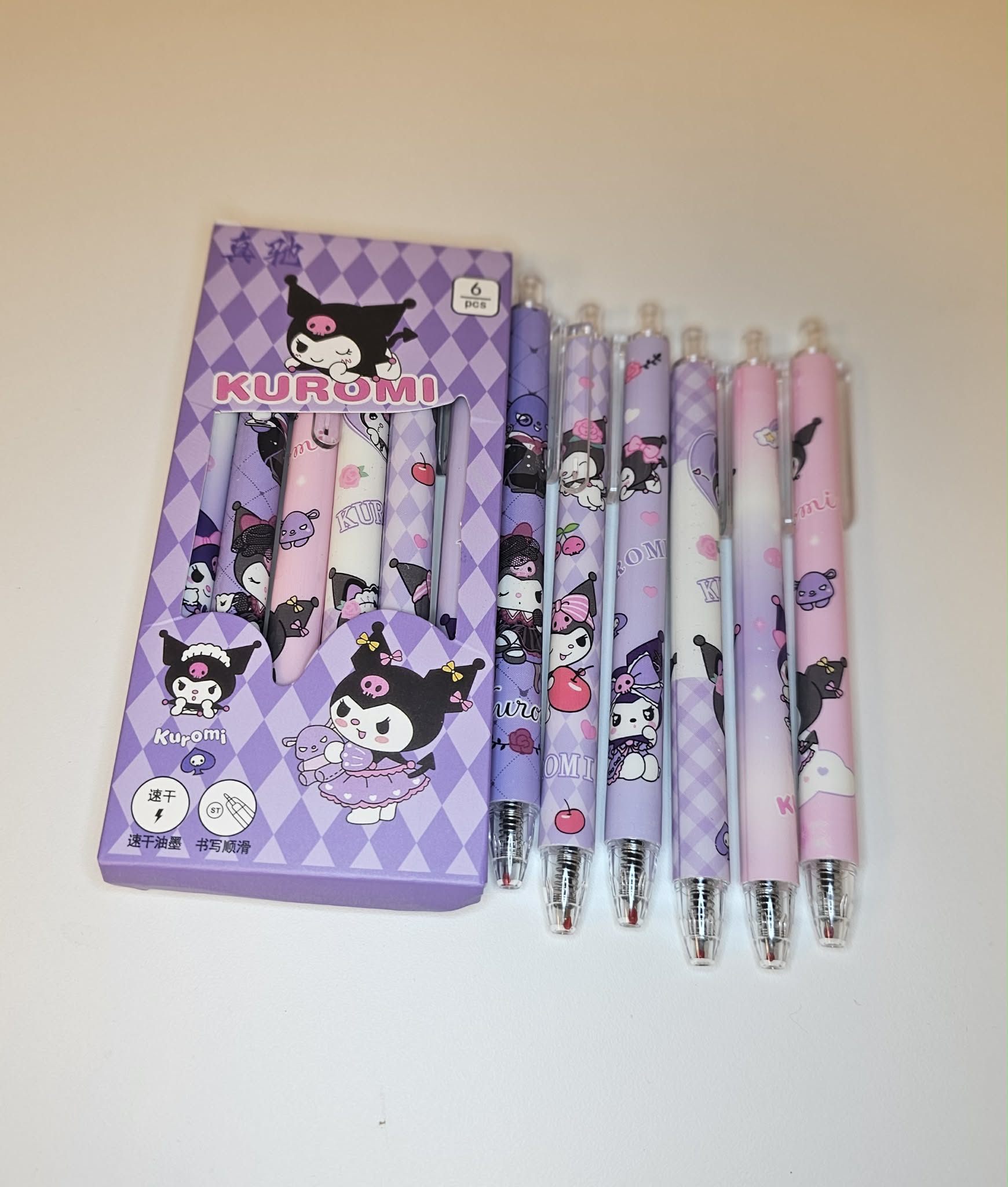 Kuromi Pennset (6-pack) - Bläckpennor